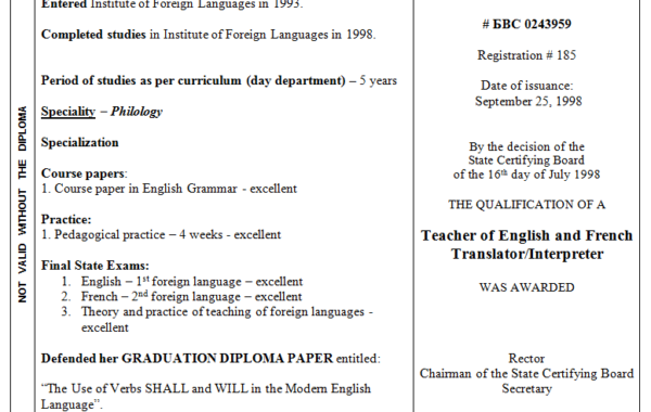 University Diploma in English 2