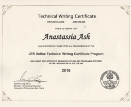 Technical Writing Certificate